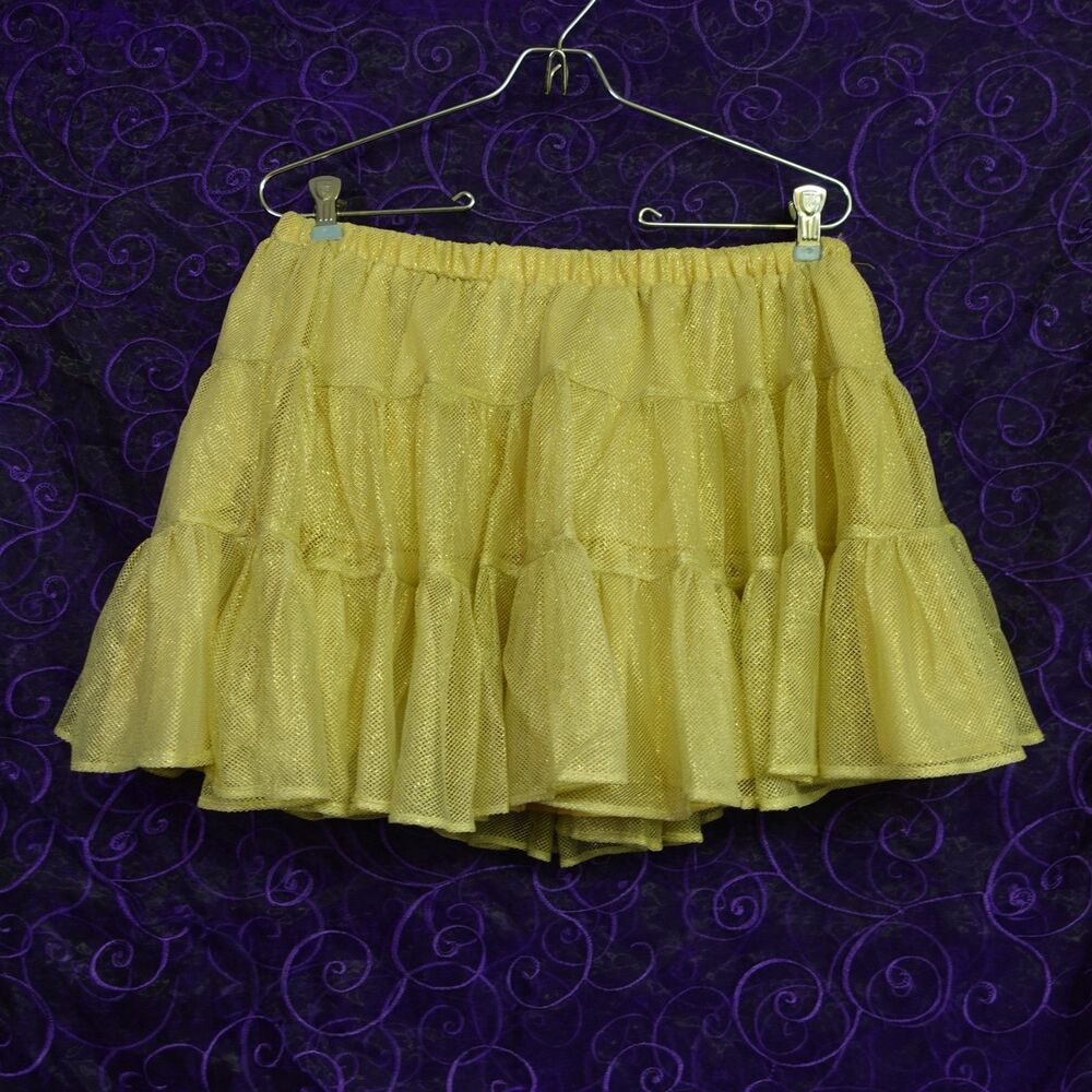 Old Navy Youth Sz XL (14) Gold Petticoat Skirt Tutu Underskirt Poof Layers Glam